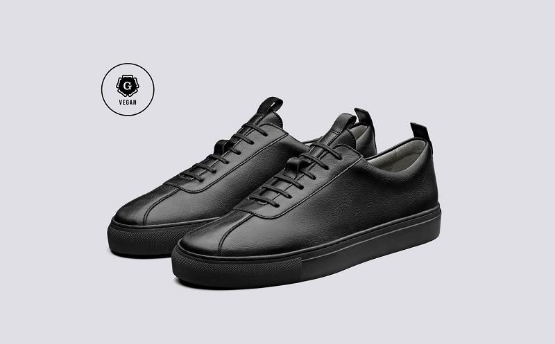 Grenson Sneaker 1 Mens Vegan Sneakers - Black Grain DT6091